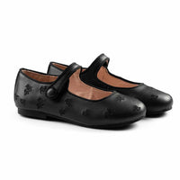 Raybelle Mary Jane Black Embroidered Leather