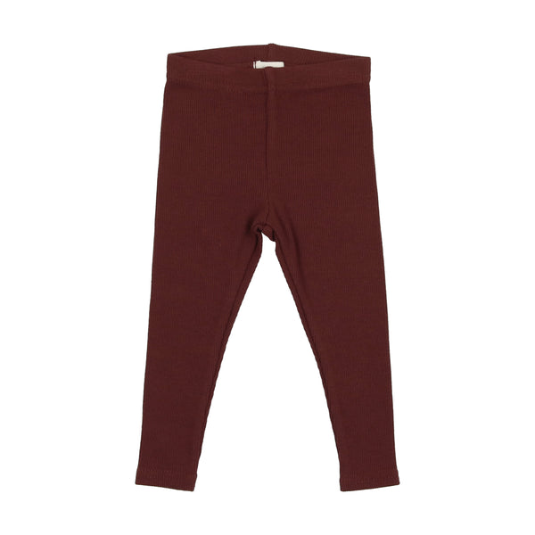 Lil Legs Ribbed Leggings Burgundy