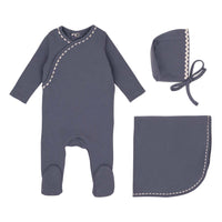 Mini Label Classic Ric Rac Set-White  on Blue