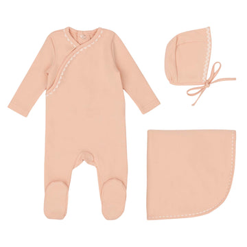 Mini Label Classic Ric Rac Set-White  on Pink