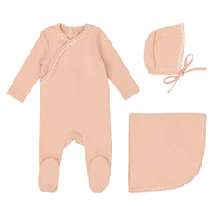 Mini Label Classic Ric Rac Set-White  on Pink