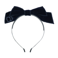 Bandeau Navy Bow Headband Rich Velvet(Plain) (FINAL SALE)