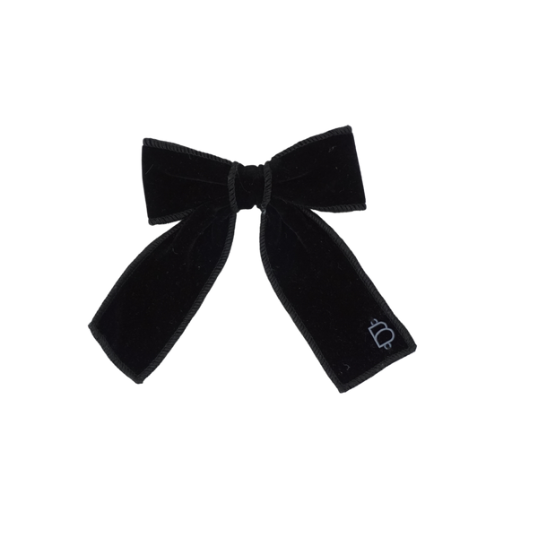 Bandeau Black Small Bow Clip Rich Velvet(Plain) (FINAL SALE)