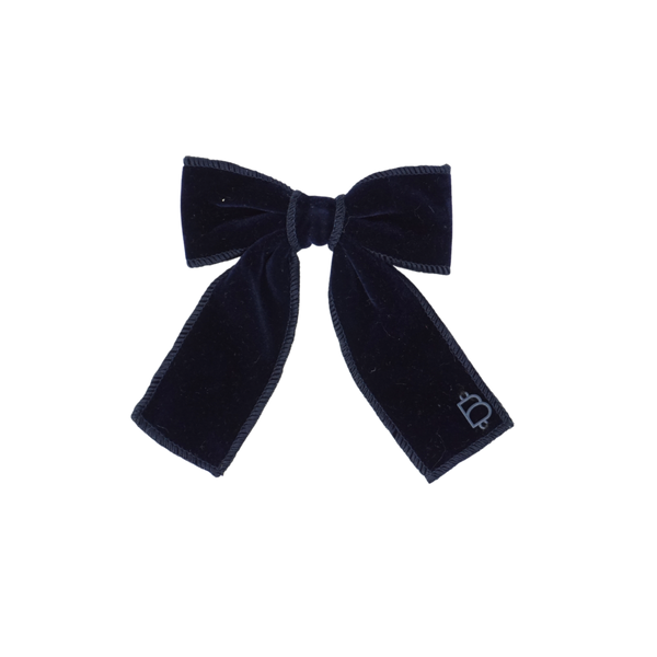 Bandeau Navy Small Bow Clip Rich Velvet(Plain) ( FINAL SALE )