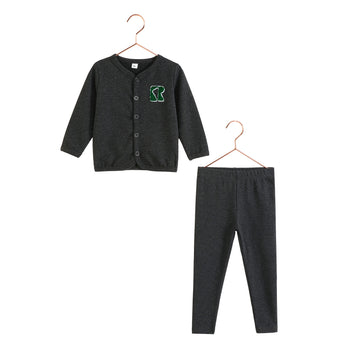 Retro Kid Rowan Baby Boy Sweater Set - Gray