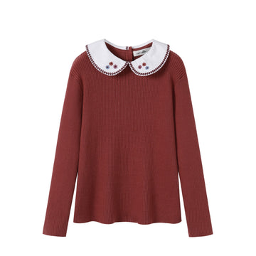 Nou Nelle Rust Collar Sweater