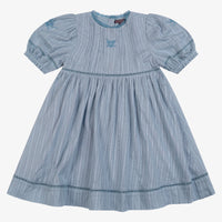 Orange Dimanche Sky Blue Textured Cotton Dress