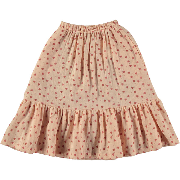 Tocoto Vintage Pink Heart Print Midi Skirt