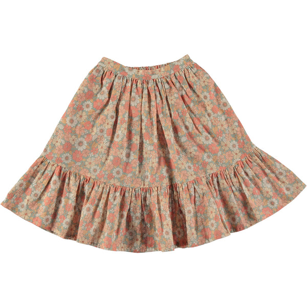 Tocoto Vintage Pink Long Skirt Flower Print