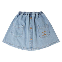 Tocoto Vintage Blue Blue Denim Skirt With Pockets