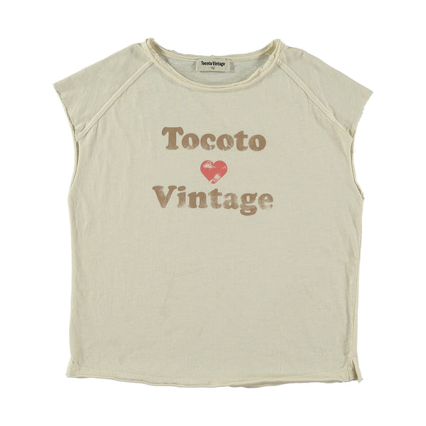 Tocoto Vintage Off White  Tshirt With Vintage Wording