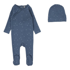Lilette By Lil Legs Sail Away Footie Set Off Navy