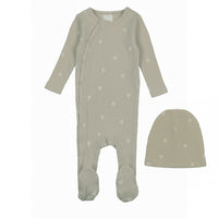 Lilette By Lil Legs Side Snap Flower Footie Set Sage