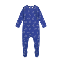 Zeebra Kids Cobalt Blue Scattered Zeebra Footie Pajamas