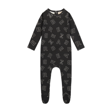 Zeebra Kids Ink Scattered Zeebra Footie Pajamas