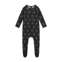 Zeebra Kids Ink Scattered Zeebra Footie Pajamas