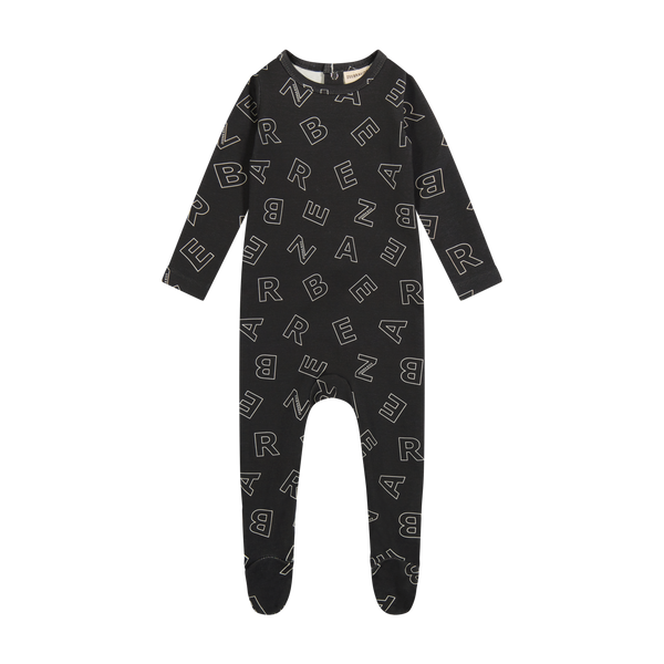 Zeebra Kids Ink Scattered Zeebra Footie Pajamas