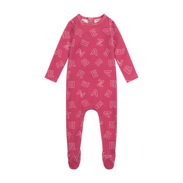 Zeebra Kids Raspberry Scattered Zeebra Footie Pajamas