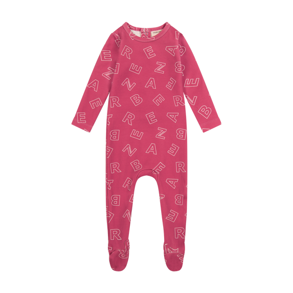 Zeebra Kids Raspberry Scattered Zeebra Footie Pajamas