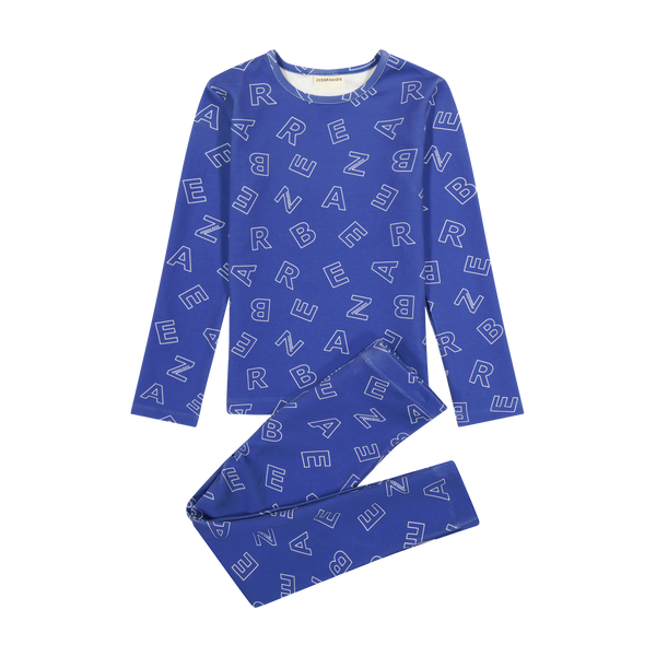 Zeebra Kids Cobalt Blue Scattered Zeebra Pajamas