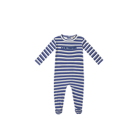 Crew Lounge Blue Rib Stripe Romper