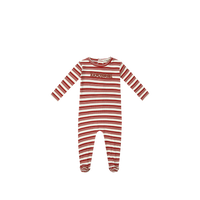 Crew Lounge Red Rib Stripe Romper