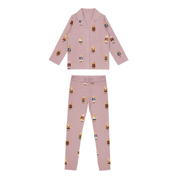 Crew Lounge Teddy Pattern Lounge Grandpa Set Dusk