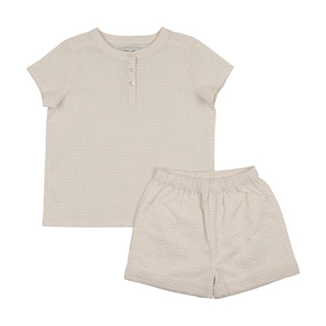 Kin And Kin Shabbos Short Sleeve Shirt - Beige SHIRT ONLY