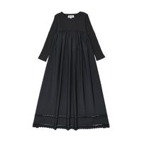 Kin And Kin Mixed Media Long Sleeve Robe (Maxi) - Navy