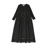 Kin And Kin Mixed Media Long Sleeve Robe (Maxi) - Black