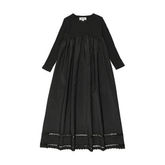 Kin And Kin Mixed Media Long Sleeve Robe (Maxi) - Black