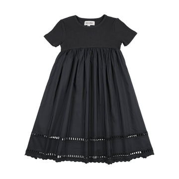 Kin And Kin Mixed Media Short Sleeve Robe - Navy (Short Dress)