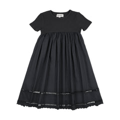 Kin And Kin Mixed Media Short Sleeve Robe - Navy (Short Dress)