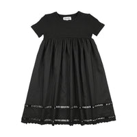 Kin And Kin Mixed Media Short Sleeve Robe - Black (Short Dress)