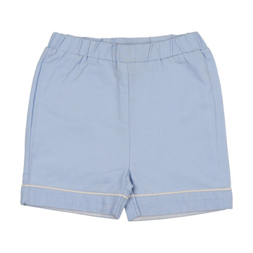 Kin And Kin Boy'S Shabbos Shorts - Light Blue / White Piping