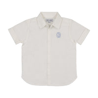 Kin And Kin Boy'S Shabbos Shirt W/ Applique - White/ Light Blue Applique