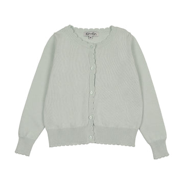 Kin And Kin Scalloped Edge Cardigan - Mint