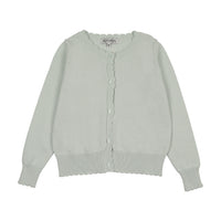 Kin And Kin Scalloped Edge Cardigan - Mint