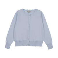 Kin And Kin Scalloped Edge Cardigan - Light Blue