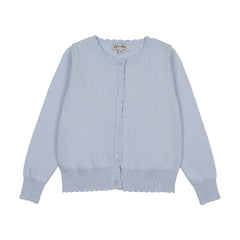 Kin And Kin Scalloped Edge Cardigan - Light Blue
