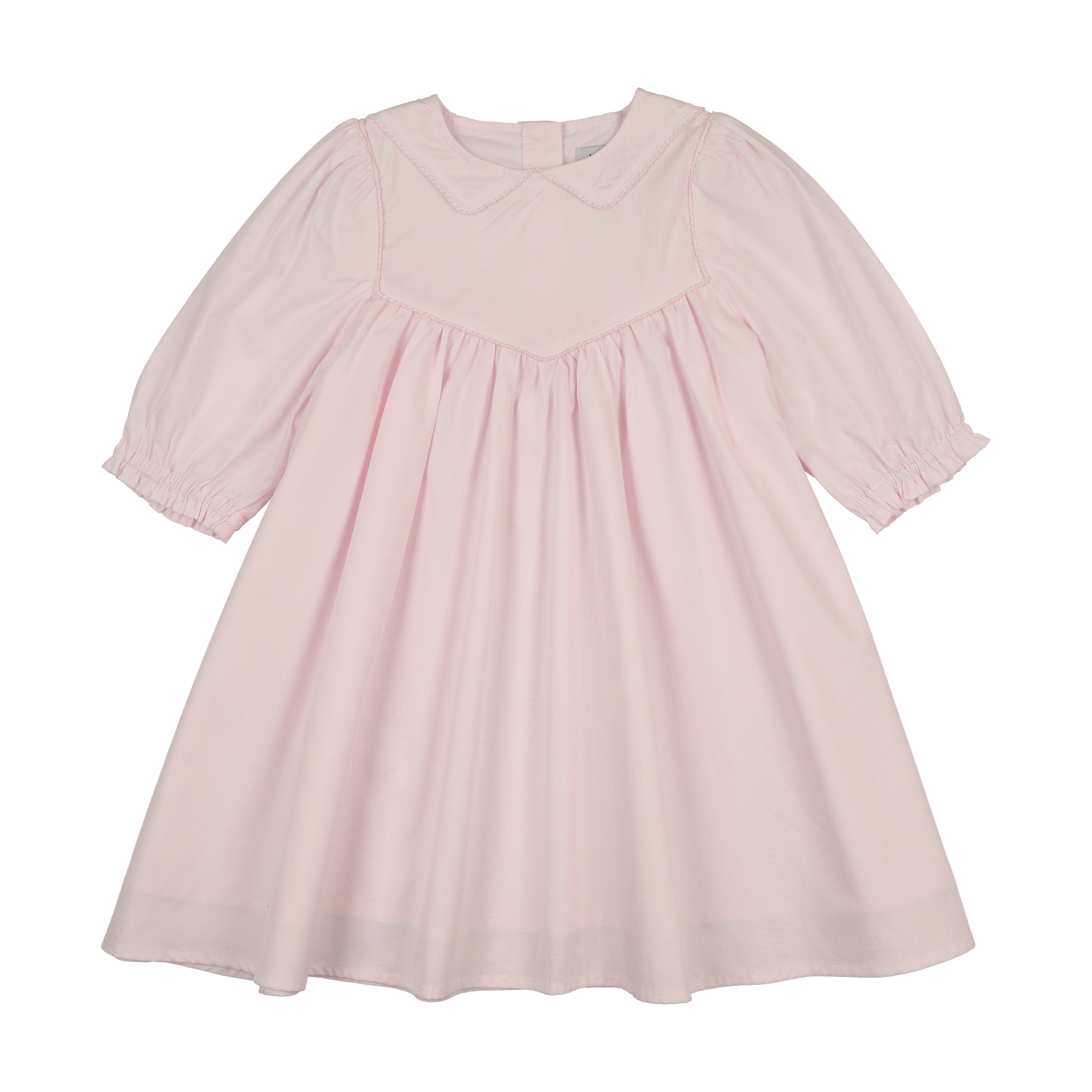 Kin And Kin Stitched Down Collar Long Sleeve Dress - Light Pink Kin And Kin Stitched Down Collar Long Sleeve Dress - Light Pink
