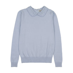 Kin And Kin Peter Pan Collared Sweater - Light Blue