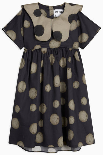 Wolf & Rita Polka Black Girl Dress Silva Woven