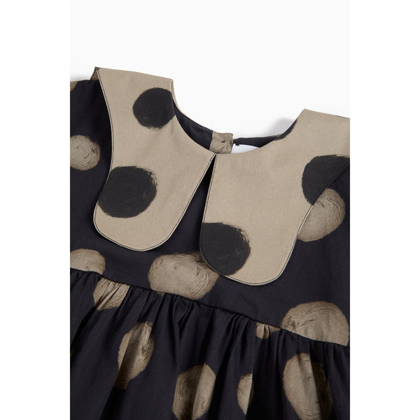 Wolf & Rita Polka Black Girl Dress Silvia Woven