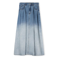 Slate Pocket Shirred Detailed Denim Skirt