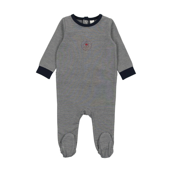 Lil Legs Striped Lounge Footie Navy