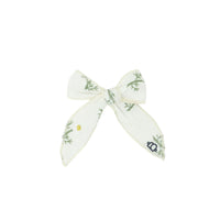 Bandeau Scattered Embroidered Floral Small Bow Clip- FINAL SALE