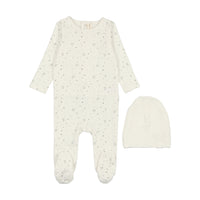 Lilette By Lil Legs Starry Night Footie Set White/Steel