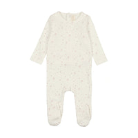 Lilette By Lil Legs Starry Night Footie White/Rose