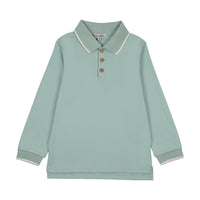 Kin And Kin Long Sleeve Polo - Soft Blue